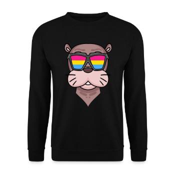 Pansexual Sea Lion - Sea Lion with Glasses - Unisex Sweatshirt - black - Front - Alina (178cm) & Michal (187cm)