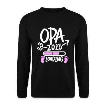 Opa 2023 loading - Unisex Pullover - Schwarz - Vorne - Alina (178cm) & Michal (187cm)