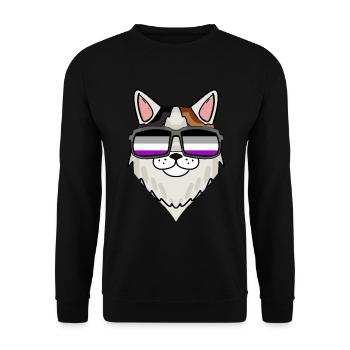 Asexual Lgbt Turkish Van Cat Asexuality - Unisex Sweatshirt - black - Front - Alina (178cm) & Michal (187cm)