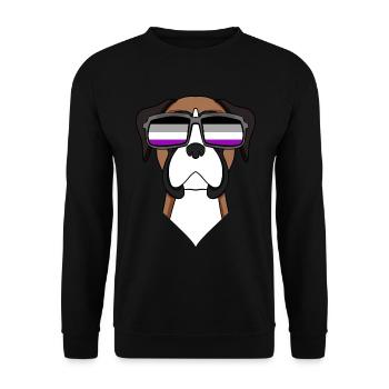 Asexuel Lgbt Boxeur allemand Asexualité - Sweat-shirt Unisexe - noir - Devant - Alina (178cm) & Michal (187cm)