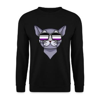 Asexuel Lgbt British Shorthair Cat Asexualité - Sweat-shirt Unisexe - noir - Devant - Alina (178cm) & Michal (187cm)