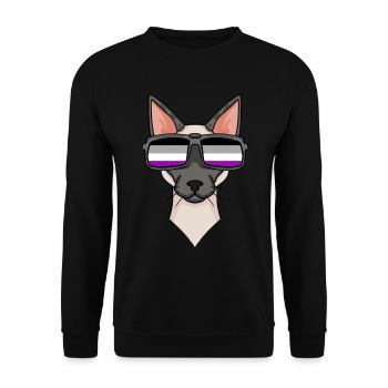 Asexuell Lgbt Siamkatze Katze Asexualität - Unisex Pullover - Schwarz - Vorne - Alina (178cm) & Michal (187cm)