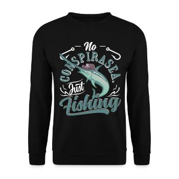 Piraten fischen - Unisex Pullover - Schwarz - Vorne - Alina (178cm) & Michal (187cm)