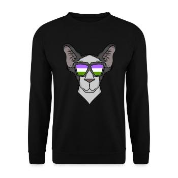 Genderqueer Lgbt Cat Oriental Shorthair - Unisex Sweatshirt - black - Front - Alina (178cm) & Michal (187cm)