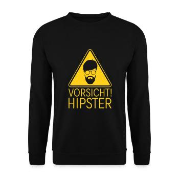 Vorsicht! Hipster - Unisex Pullover - Schwarz - Vorne - Alina (178cm) & Michal (187cm)