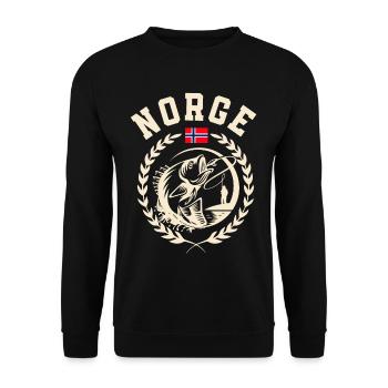 Norvège Pêche à la ligne Pêche - Sweat-shirt Unisexe - noir - Devant - Alina (178cm) & Michal (187cm)