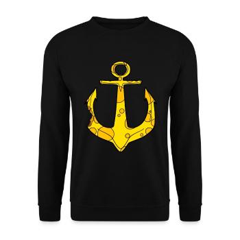 Cheese anchor funny captain - Unisex Sweatshirt - black - Front - Alina (178cm) & Michal (187cm)