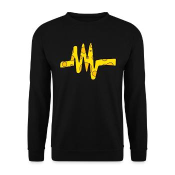 Heartbeat Cheese Ornament Symbole Pulse Line - Sweat-shirt Unisexe - noir - Devant - Alina (178cm) & Michal (187cm)