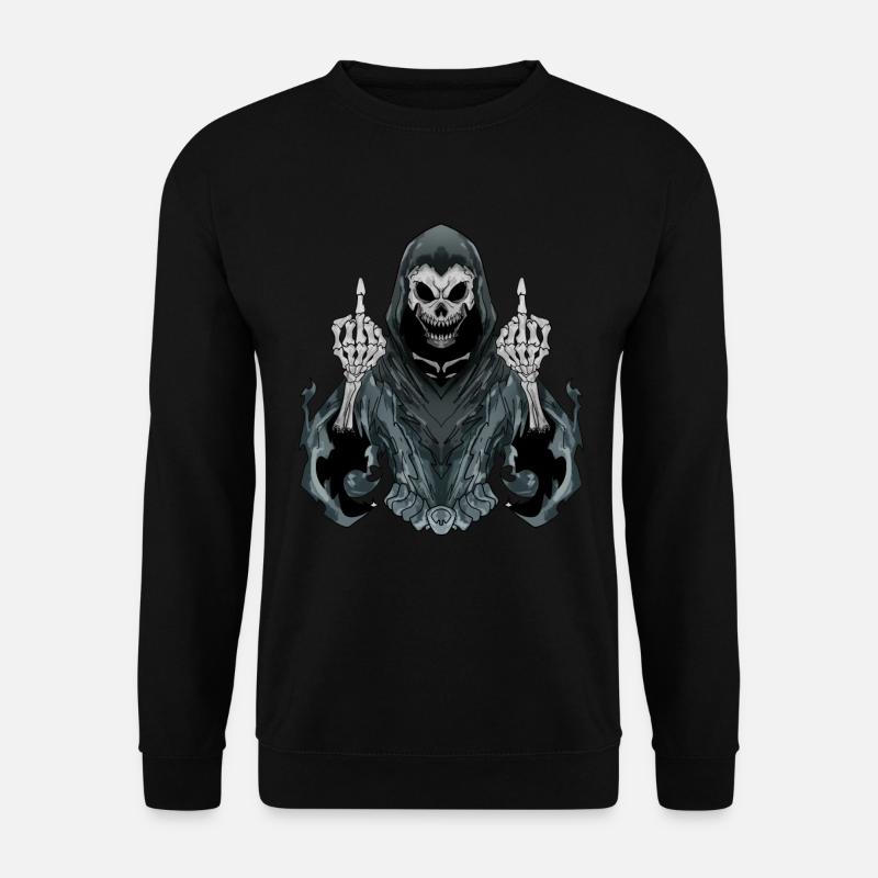 Sensenmann zeigt Mittelfinger - Unisex Pullover - Schwarz
