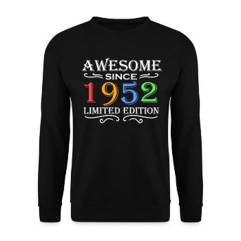 1952 - Jahrgang 1952 - Fantastisch seit 1952 - Unisex Pullover - Schwarz - Vorne - Alina (178cm) & Michal (187cm)