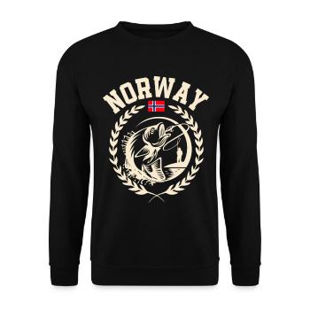 Norvège Pêche - Sweat-shirt Unisexe - noir - Devant - Alina (178cm) & Michal (187cm)