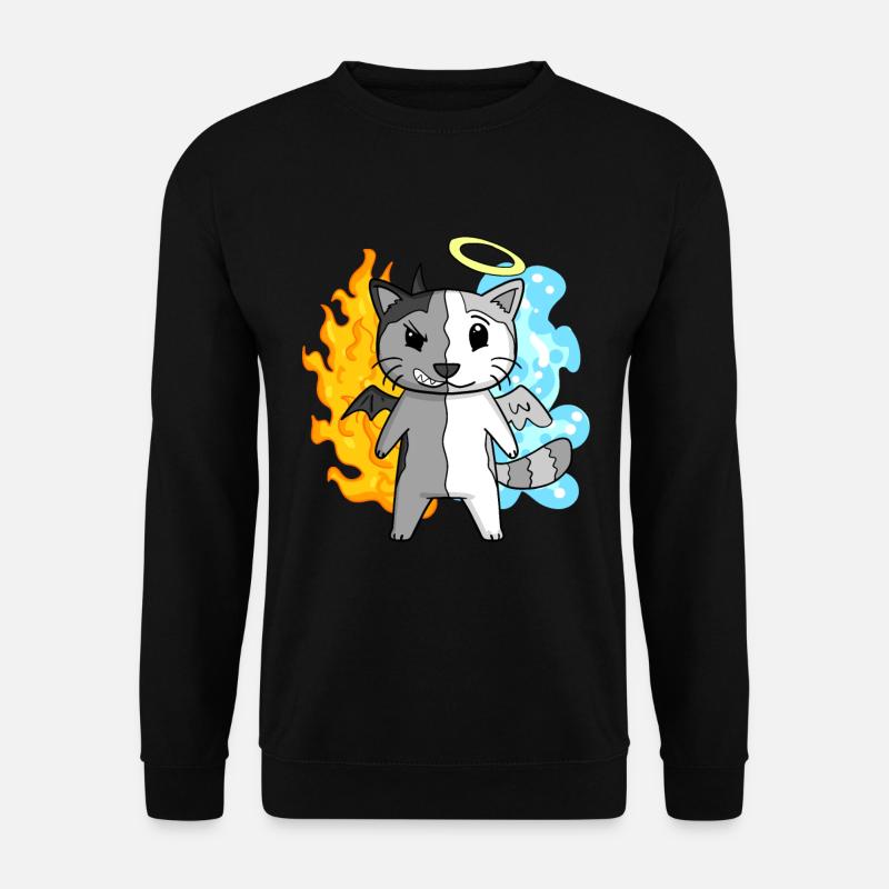 Cat Angel and Devil - Unisex Sweatshirt - black