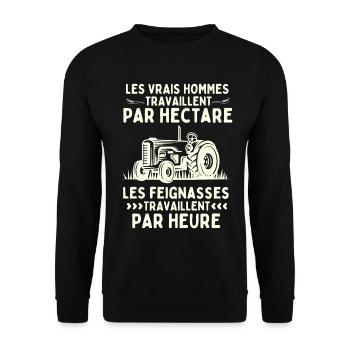 HUMOUR AGRICULTURE - Sweat-shirt Unisexe - noir - Devant - Alina (178cm) & Michal (187cm)