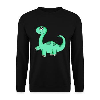Dinosaurier Motiv - Unisex Pullover - Schwarz - Vorne - Alina (178cm) & Michal (187cm)