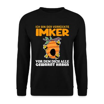 Imker Imkerei Honig Bienen Bienenzüchter - Unisex Pullover - Schwarz - Vorne - Alina (178cm) & Michal (187cm)