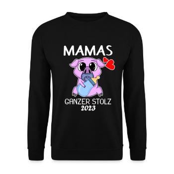 Baby 2023 - Geburt Schwanger 2023 - Baby Junge - Unisex Pullover - Schwarz - Vorne - Alina (178cm) & Michal (187cm)