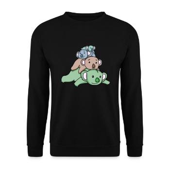 Niedliche Koalas - Unisex Pullover - Schwarz - Vorne - Alina (178cm) & Michal (187cm)