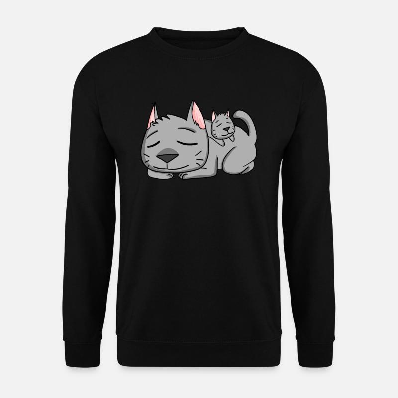 Chat avec bébé chat - Sweat-shirt Unisexe - noir