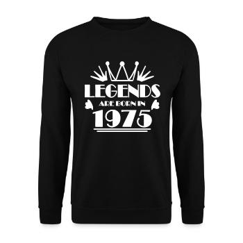 1975 - Born 1975 - Unisex Sweatshirt - black - Front - Alina (178cm) & Michal (187cm)