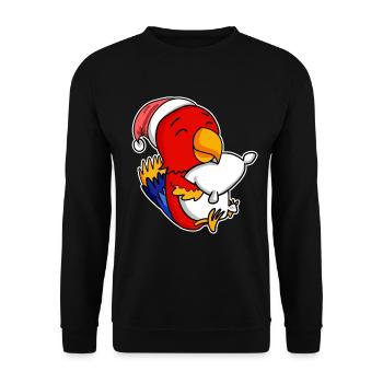 Papagei Weihnachten Schlafen Schlaf Ausschlafen - Unisex Pullover - Schwarz - Vorne - Alina (178cm) & Michal (187cm)