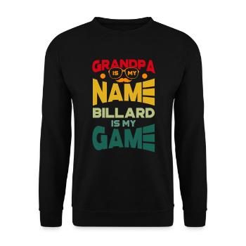 Grand-père est mon nom Le billard est mon jeu - Sweat-shirt Unisexe - noir - Devant - Alina (178cm) & Michal (187cm)
