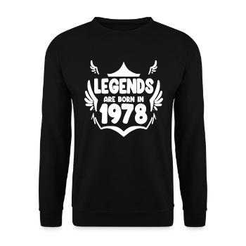 1978 - Jahrgang 1978 - Geburtsjahr 1978 - Unisex Pullover - Schwarz - Vorne - Alina (178cm) & Michal (187cm)