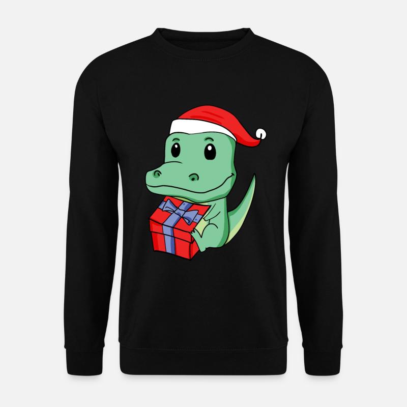 Noël Crocodile Bébé avec Cadeau - Sweat-shirt Unisexe - noir