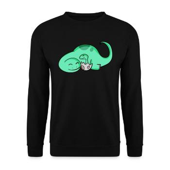 Dinosaur with baby dinosaur - Unisex Sweatshirt - black - Front - Alina (178cm) & Michal (187cm)