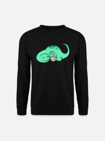 Dinosaur with baby dinosaur - Unisex Sweatshirt - black