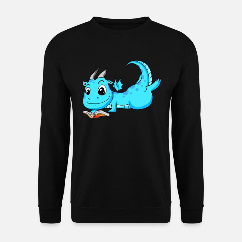 Bücher Drache Drachen - Unisex Pullover - Schwarz