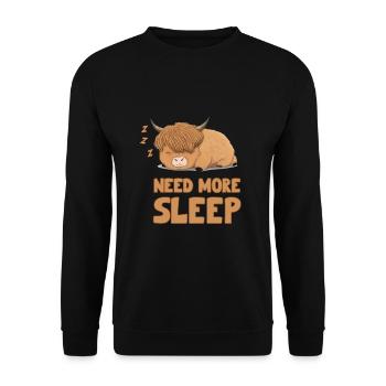 Sleeping Scottish Highland Cow Cattle Cow - Unisex Sweatshirt - black - Front - Alina (178cm) & Michal (187cm)