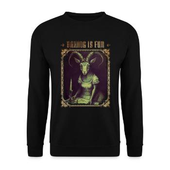 Baking is Fun Goth - Unisex Sweatshirt - black - Front - Alina (178cm) & Michal (187cm)