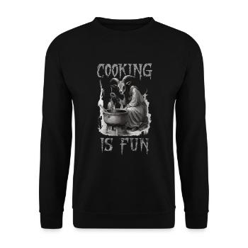 Cooking is Fun Goth - Unisex Sweatshirt - black - Front - Alina (178cm) & Michal (187cm)
