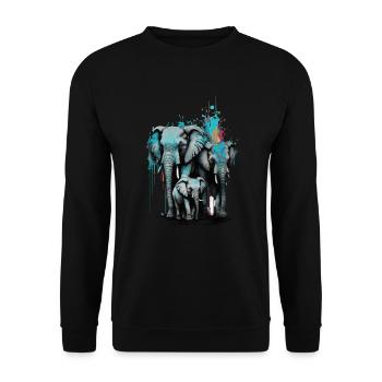 Elephant Family - Unisex Sweatshirt - black - Front - Alina (178cm) & Michal (187cm)