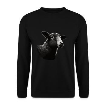 Schaf Schablone Art.-nr - Unisex Pullover - Schwarz - Vorne - Alina (178cm) & Michal (187cm)