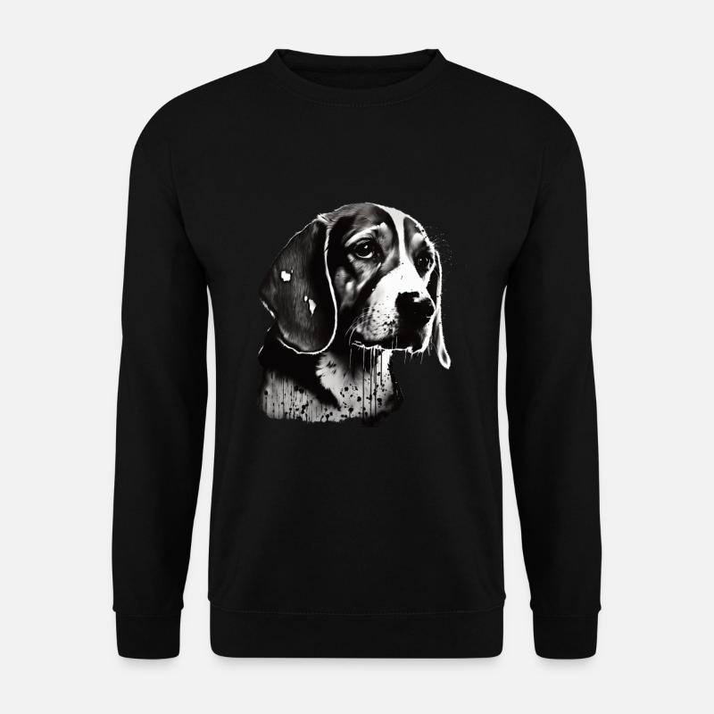Beagle Bild Portrait - Unisex Pullover - Schwarz