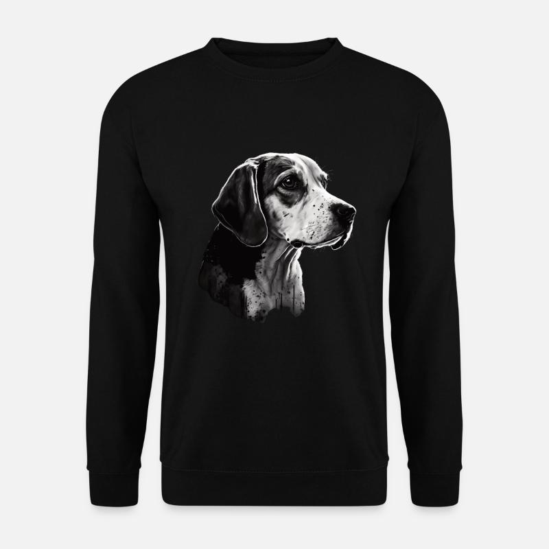 Beagle Bild Portrait - Unisex Pullover - Schwarz