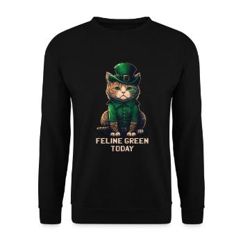 Feline Green Today St. Patty Day - Unisex Sweatshirt - black - Front - Alina (178cm) & Michal (187cm)