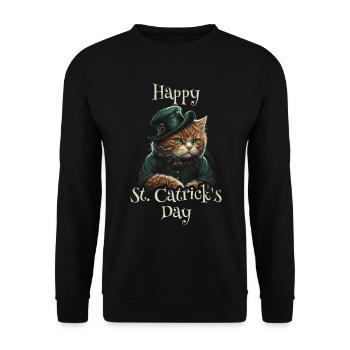 Happy St. Catrick's Day Patty - Unisex Sweatshirt - black - Front - Alina (178cm) & Michal (187cm)