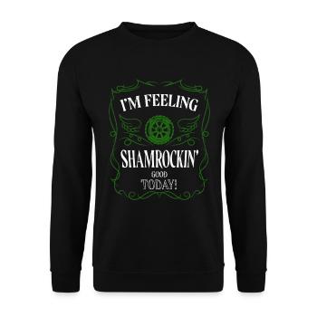 I'm Feeling Shamrockin' Good Today - Unisex Pullover - Schwarz - Vorne - Alina (178cm) & Michal (187cm)