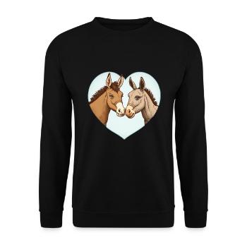 Donkey and Horse Love Valentine's Day - Unisex Sweatshirt - black - Front - Alina (178cm) & Michal (187cm)