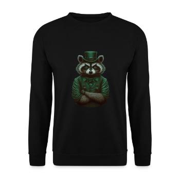 Raccoon St. Patty - Unisex Sweatshirt - black - Front - Alina (178cm) & Michal (187cm)