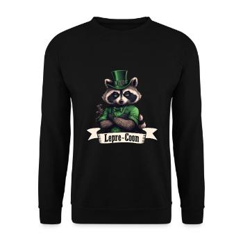 Lepre-Coon Raccoon St. Patty - Unisex Sweatshirt - black - Front - Alina (178cm) & Michal (187cm)