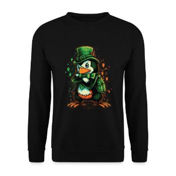 Penguin St. Patty - Unisex Sweatshirt - black - Front - Alina (178cm) & Michal (187cm)