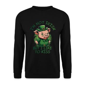 Je ne suis pas irlandais mais j’aime embrasser St. Patty - Sweat-shirt Unisexe - noir - Devant - Alina (178cm) & Michal (187cm)