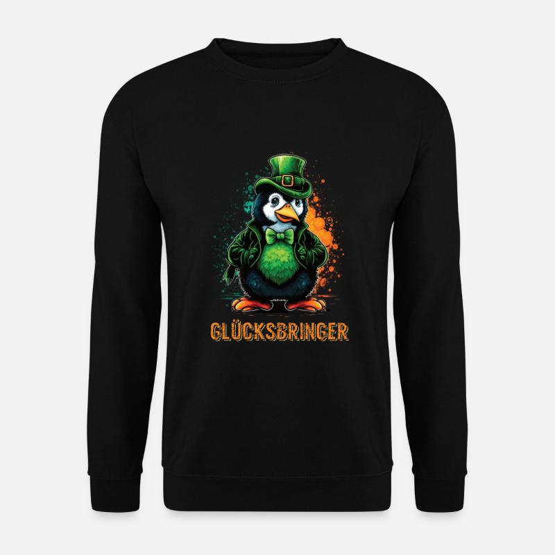 Glücksbringer Pinguin St. Patty - Unisex Pullover - Schwarz