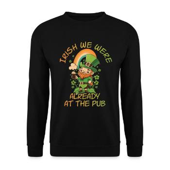 Irlandais nous étions déjà au Pub St. patty - Sweat-shirt Unisexe - noir - Devant - Alina (178cm) & Michal (187cm)