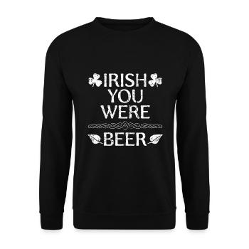 Irish you were Beer - St. Patty Vintage - Unisex Pullover - Schwarz - Vorne - Alina (178cm) & Michal (187cm)