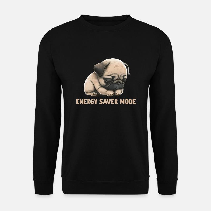 Sleeping Pug Energy Saver Mode - Unisex Sweatshirt - black