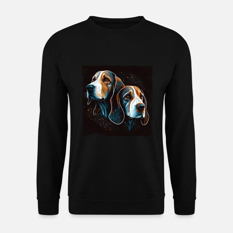Beagle Bild Portrait - Unisex Pullover - Schwarz